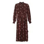 Silk Scattered Floral Print Midi Dress