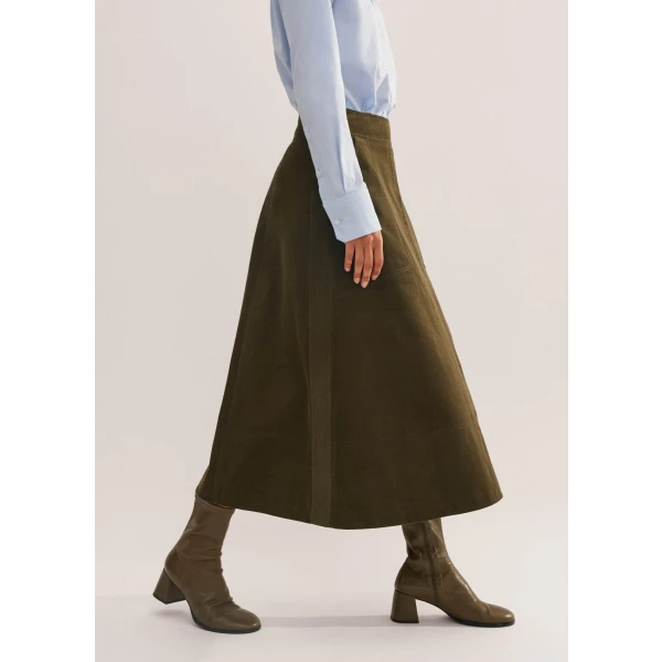 Soft Cord Midi Skirt - Image 5