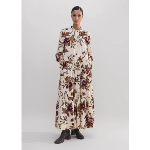 Soft Cord Wild Bloom Print Maxi Dress + Belt - Image 5