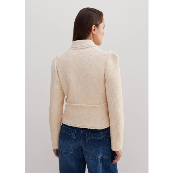 Textured Statement Sleeve Peplum Jacket - Image 5