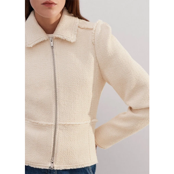 Textured Statement Sleeve Peplum Jacket - Image 6