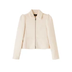 Textured Statement Sleeve Peplum Jacket