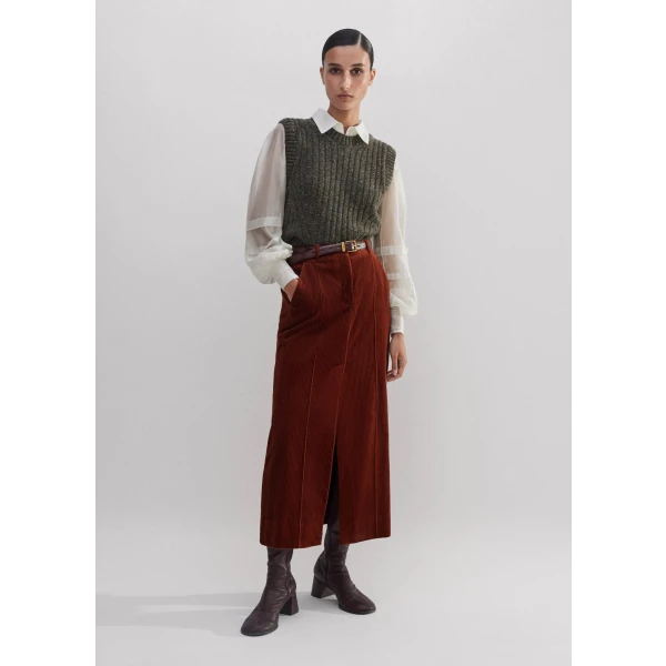 Ultra-Soft Cord Column Maxi Skirt - Image 6