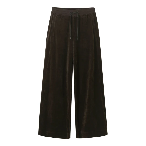 Velour Wide-Leg Track Pant