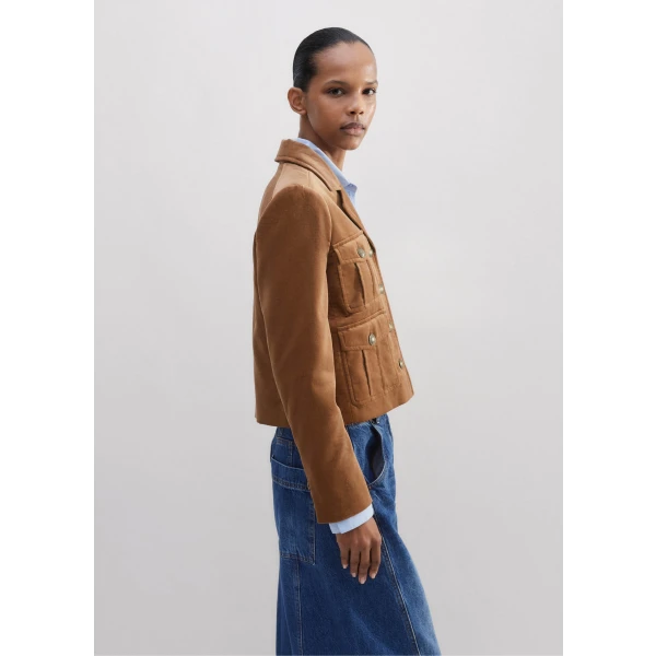 Velvet Military Crop Jacket - Image 6