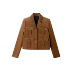 Velvet Military Crop Jacket