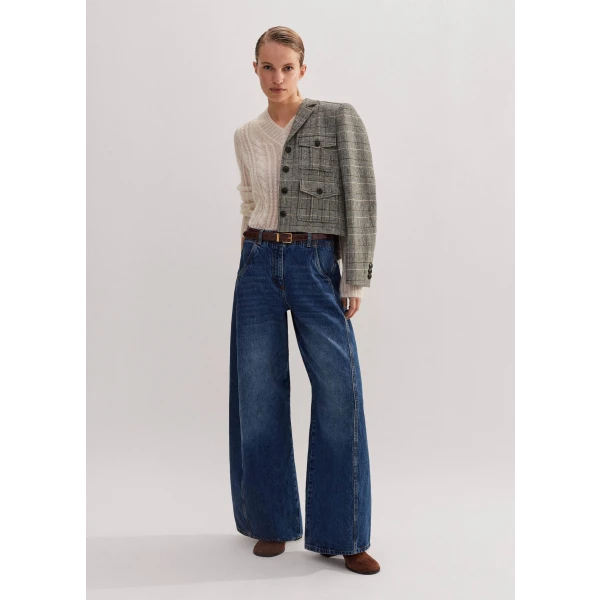 Wool-Blend Check Short Jacket - Image 5