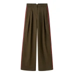 Wool Sharp Pleat Front Wide-Leg Pant