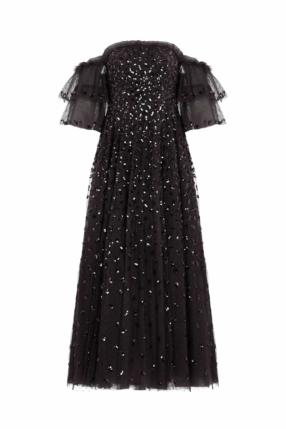 Needle and Thread Autumn Leaves Off-Shoulder Ankle Gown
