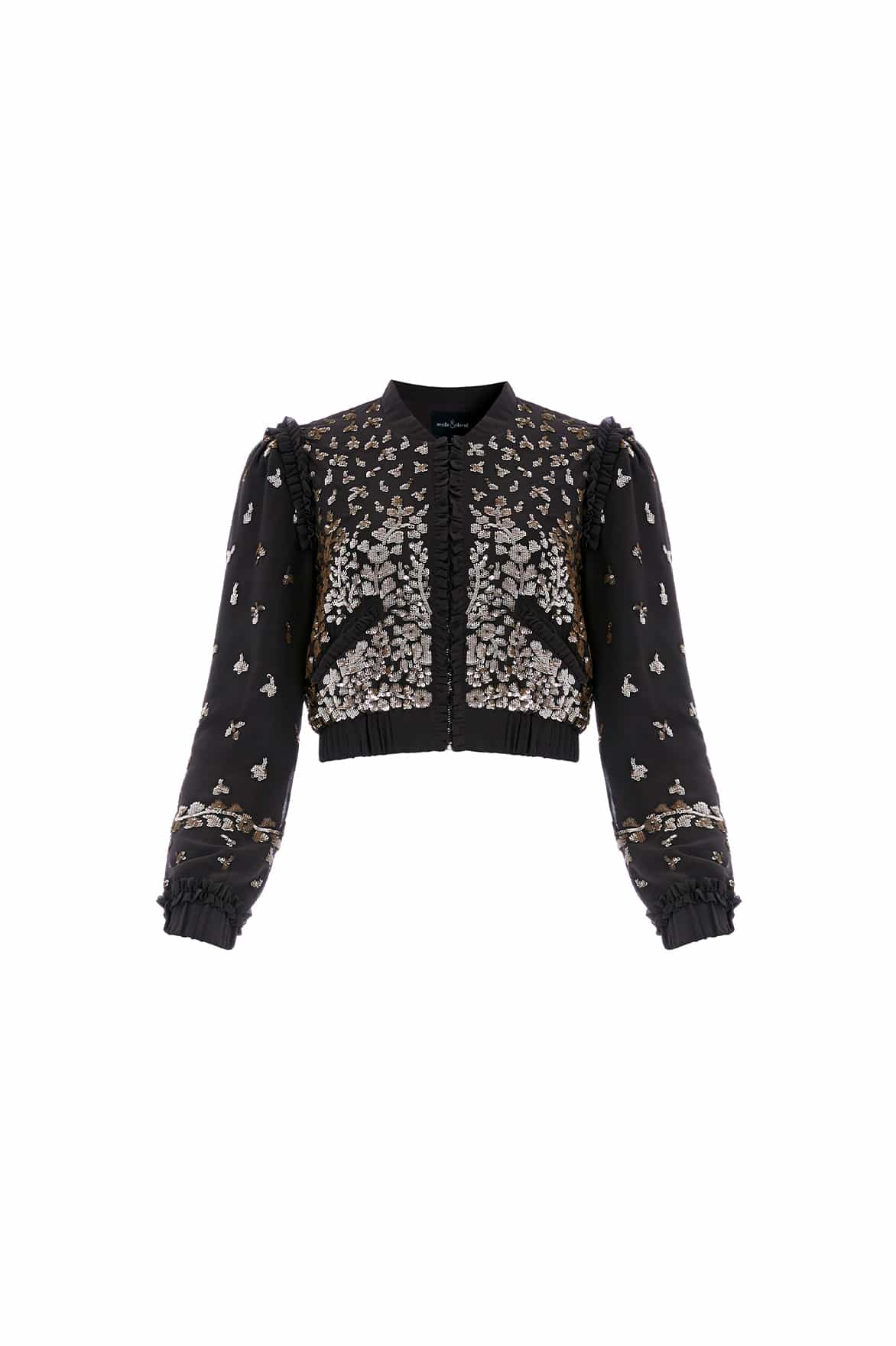 Needle and Thread Fern Georgette Bomber Jacket