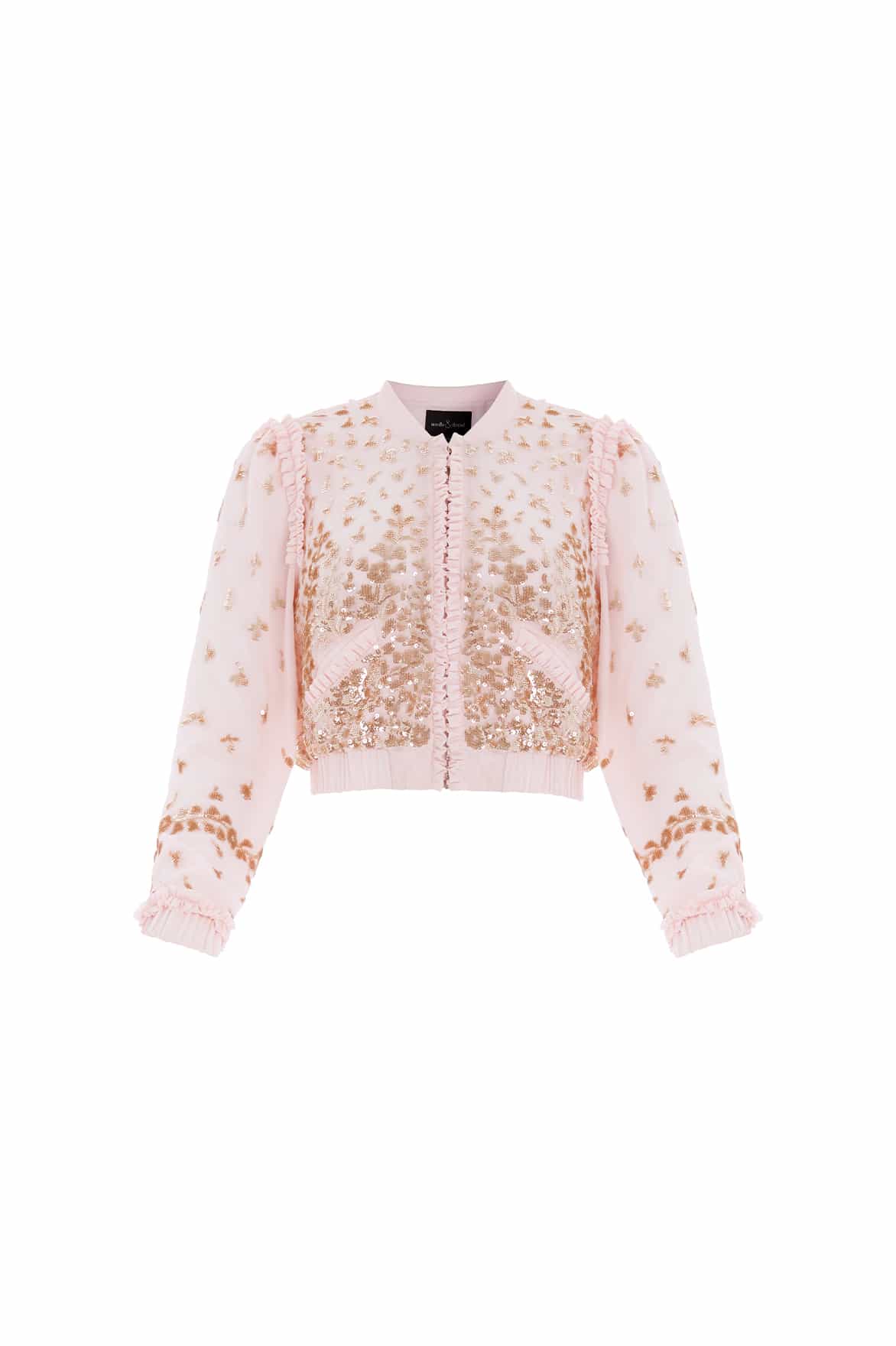 Needle and Thread Fern Georgette Bomber Jacket