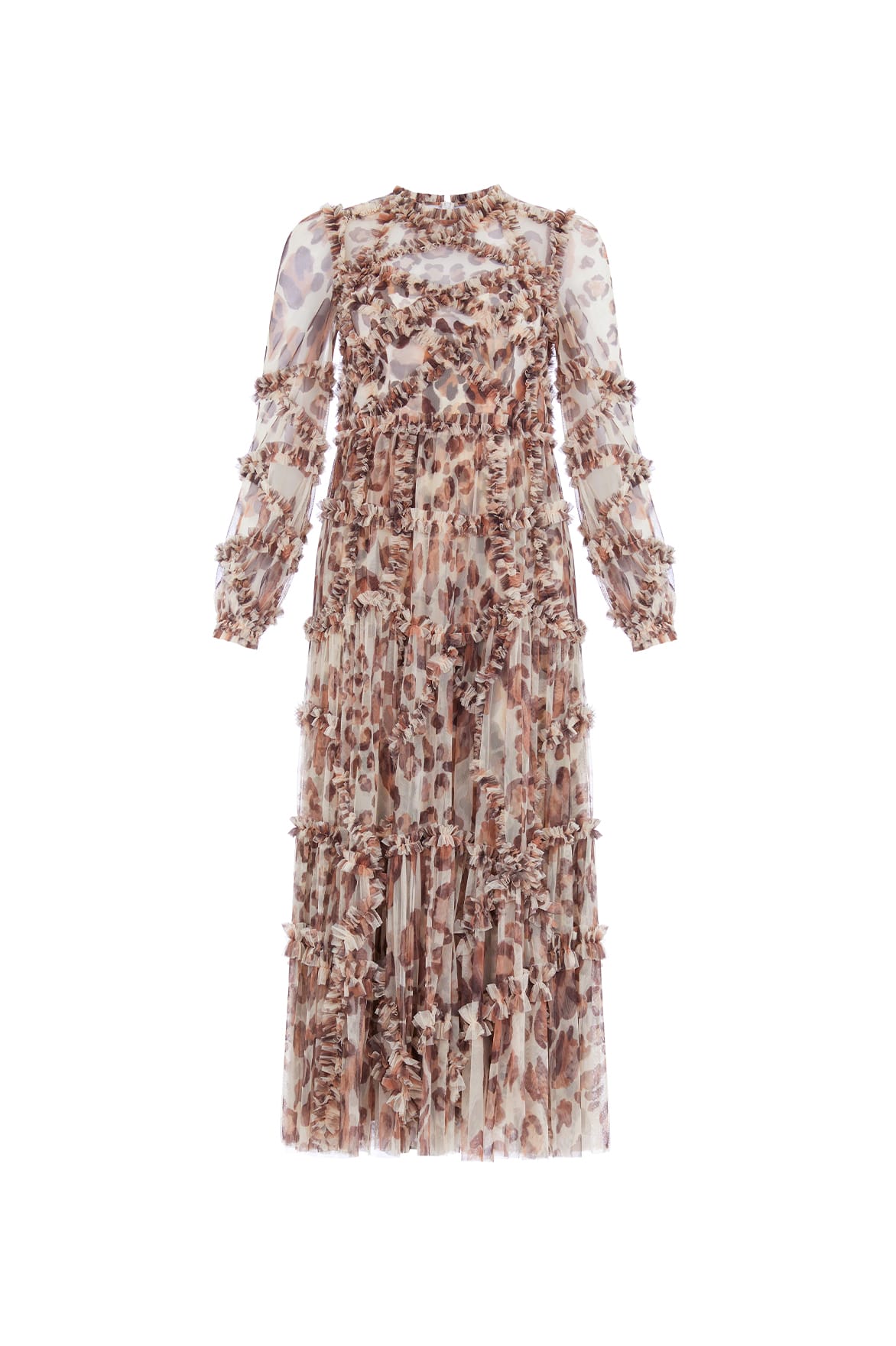 Needle and Thread Leopard Diamond Ruffle Ballerina Dress