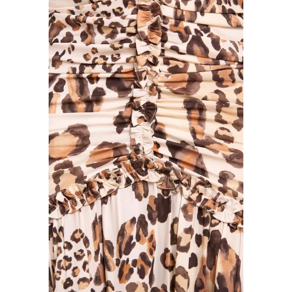 Leopard Ellen Crepe Micro Mini Dress - Image 5
