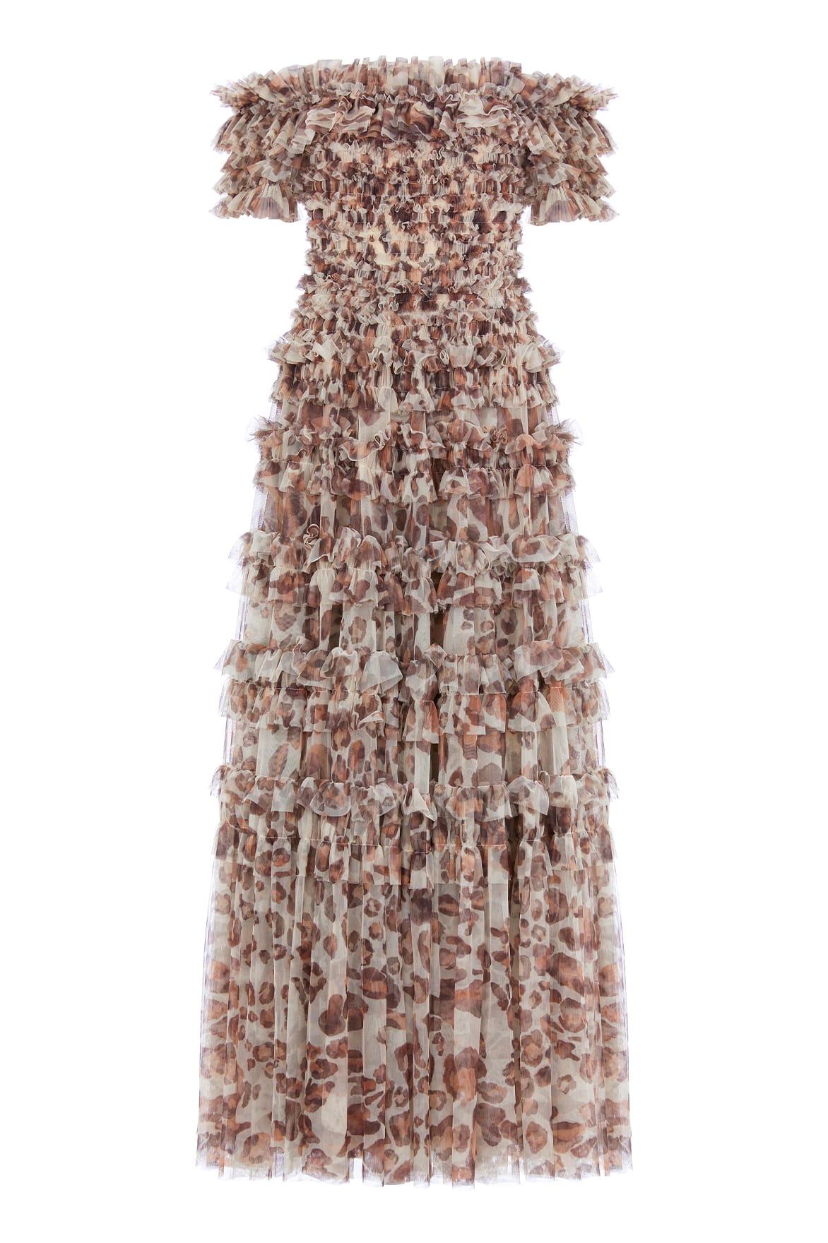 Needle and Thread Leopard Lisette Off-Shoulder Gown