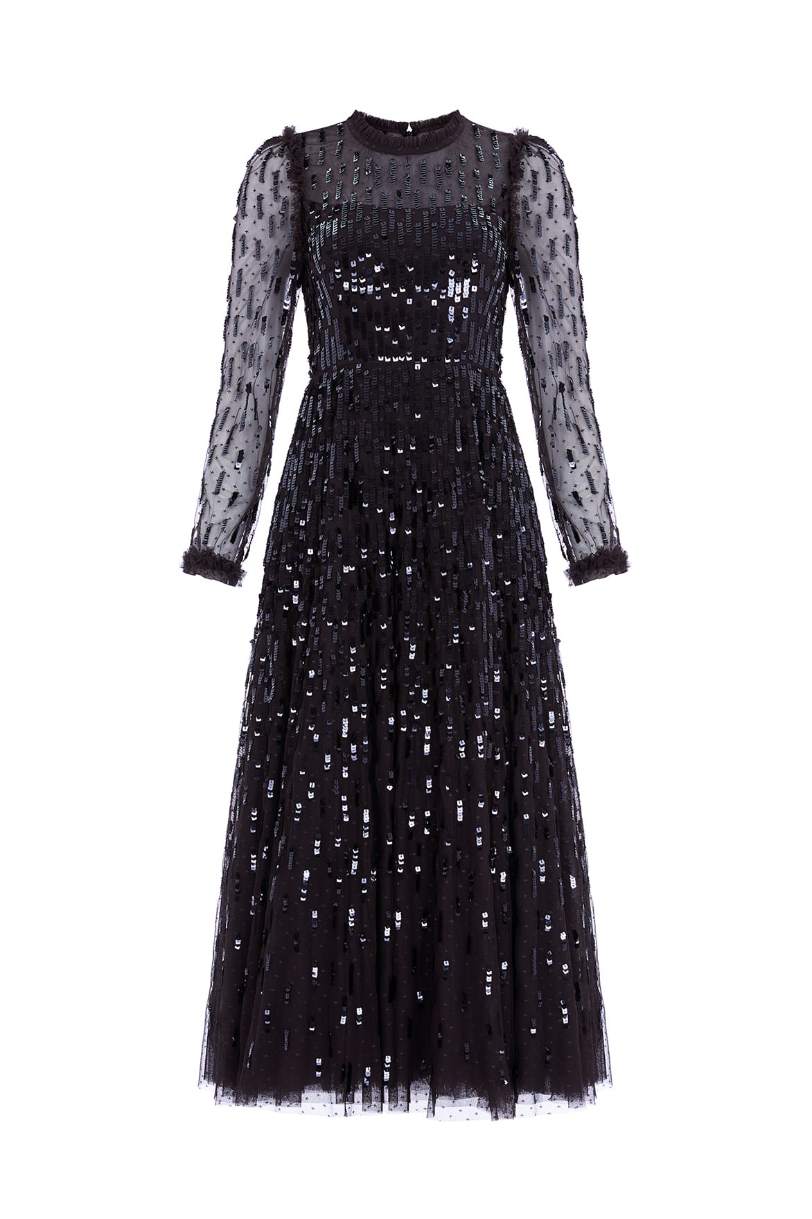 Needle and Thread Sequin Dash Long Sleeve Gown