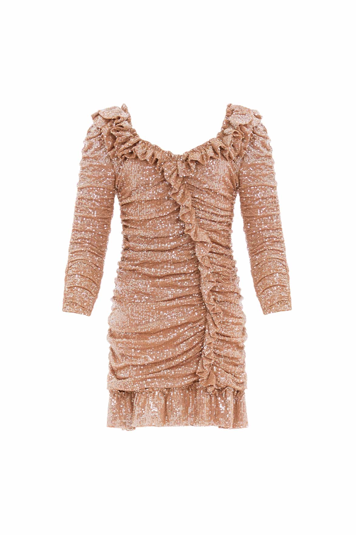 Needle and Thread Sunbeam Rouched Long Sleeve Micro Mini Dress