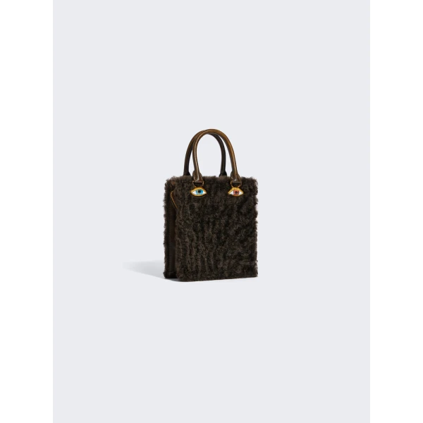 Schiaparelli Mini Anatomy Jewelry Bag in Black leather back view