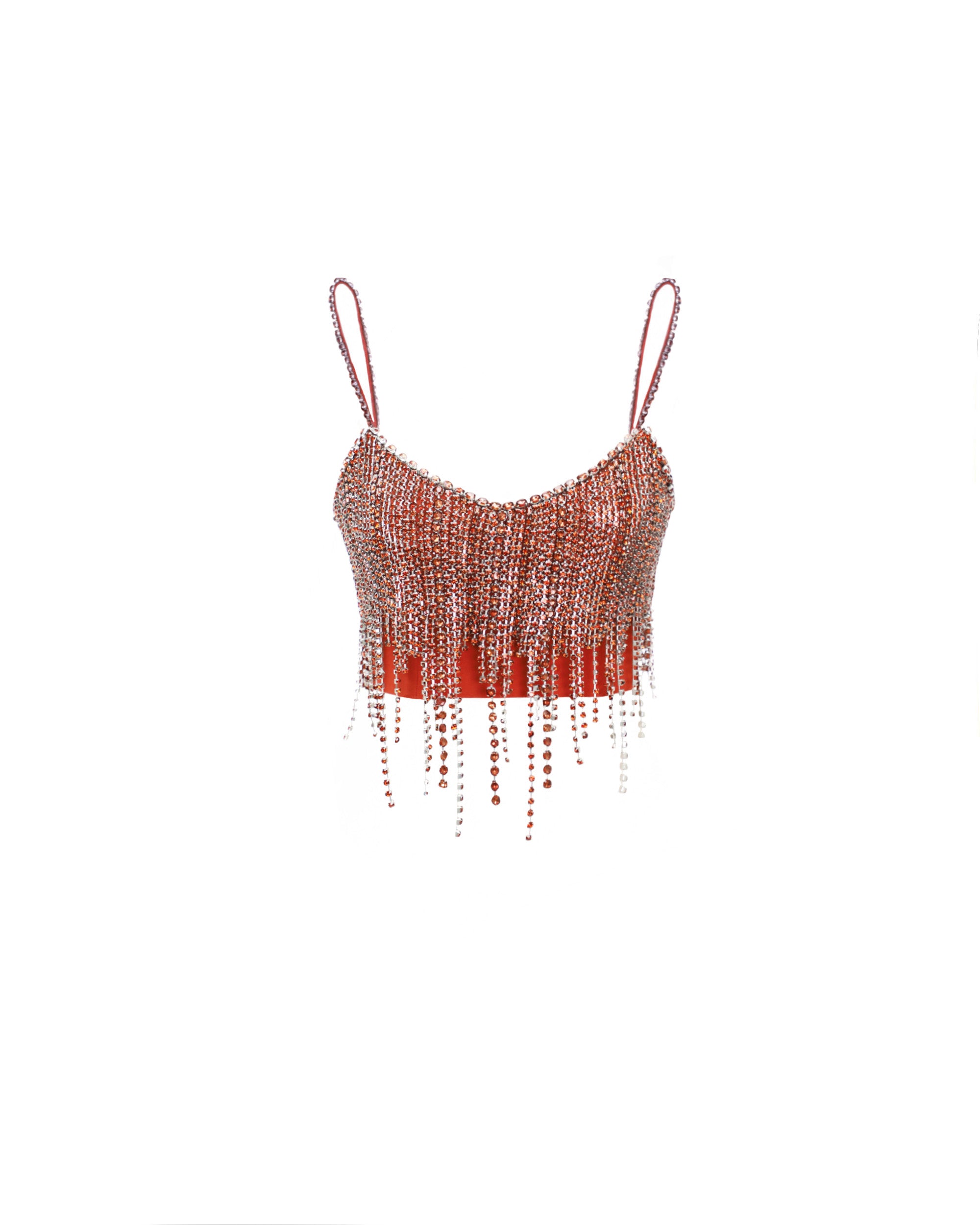 Gemy Maalouf Beaded Cropped Top