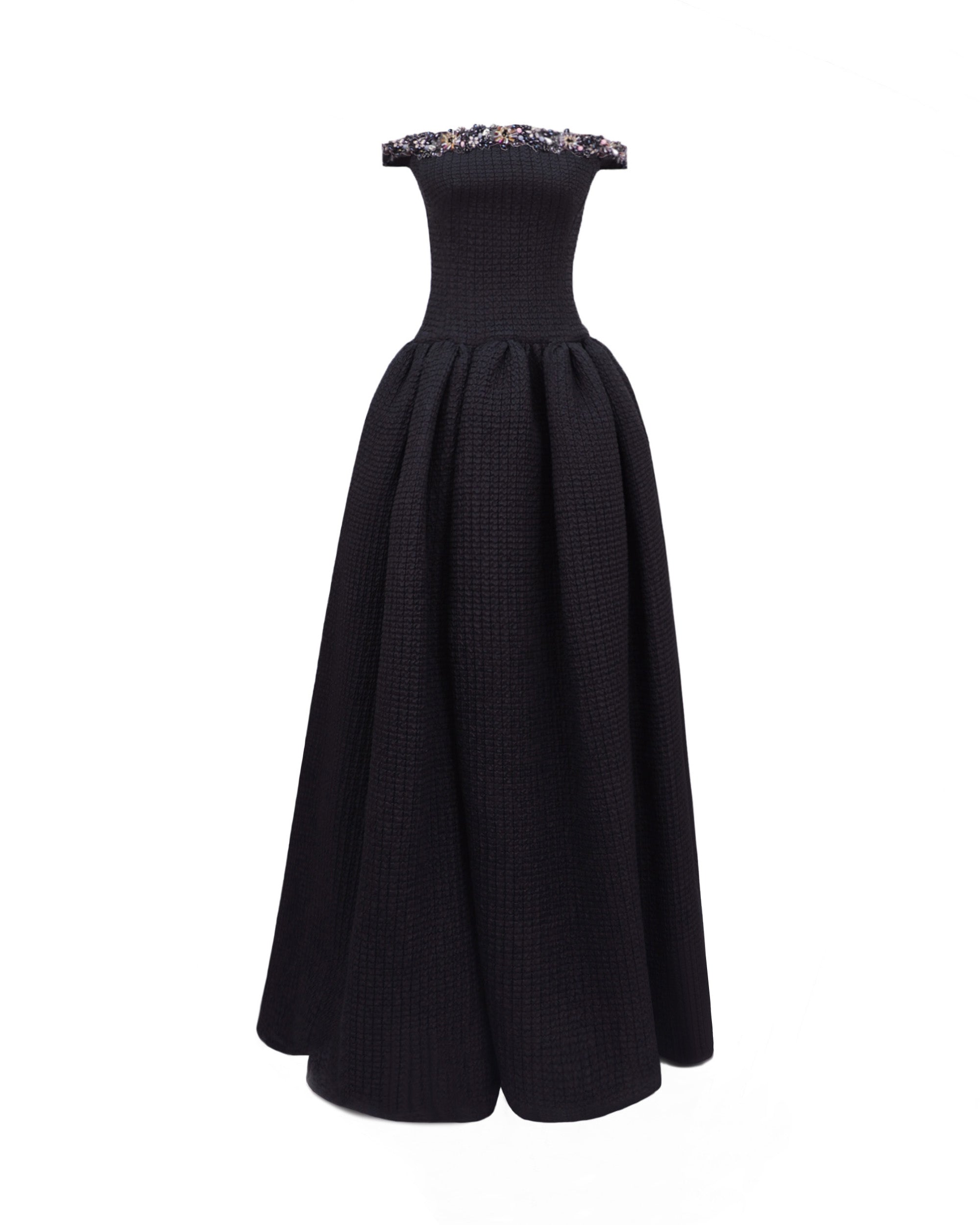 Gemy Maalouf Beaded Off-The-Shoulders Dress