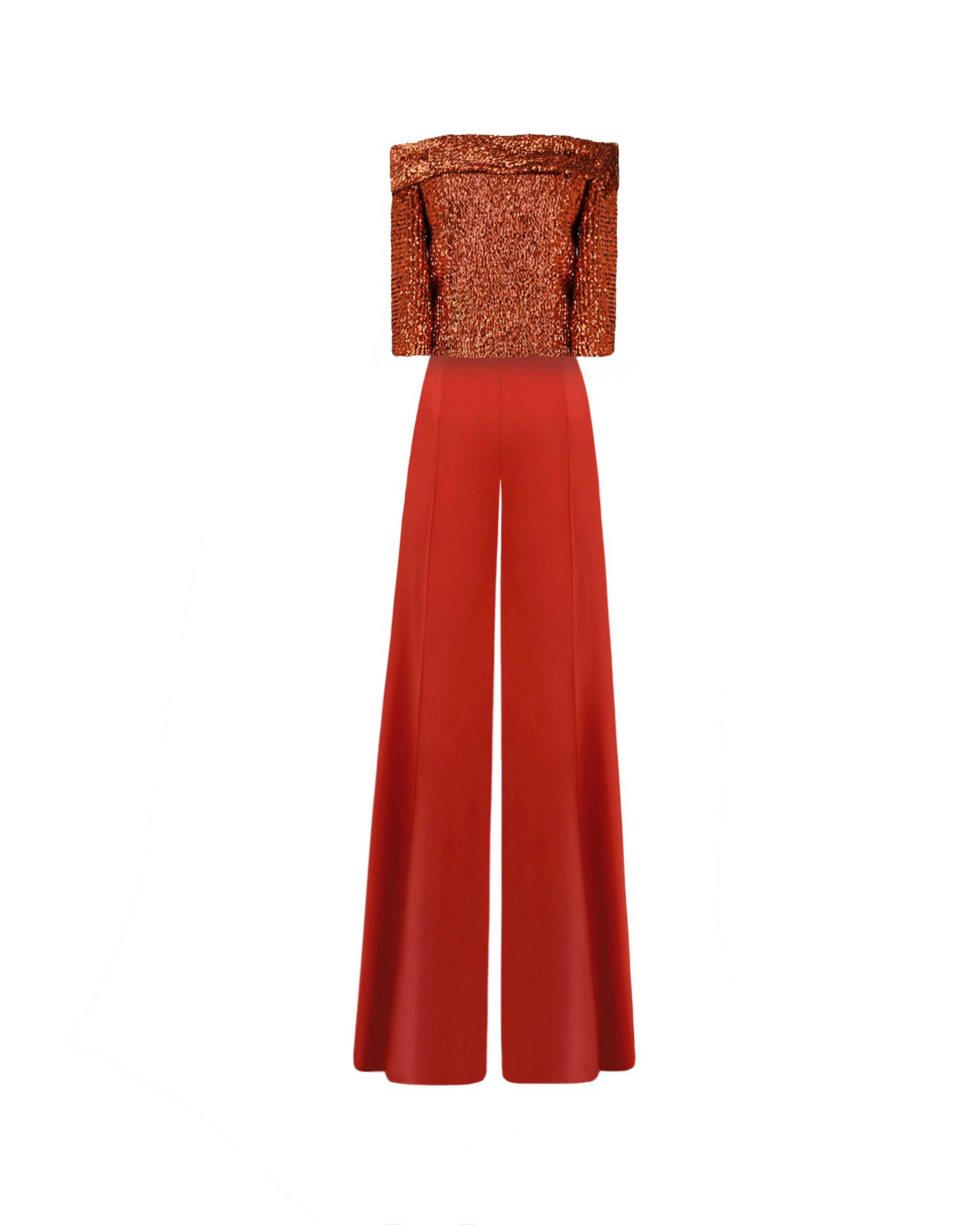Gemy Maalouf Off-Shoulders Sequins Set