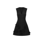 Briana V Neck Mini Dress - Ebony