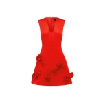 Briana V Neck Mini Dress - Scarlet