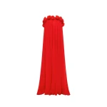 Camilla Draped Floor Length Dress - Scarlet