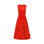 Cleo Sleeveless Midi Dress - Scarlet