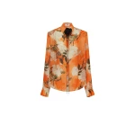 Della Blouse - Hydrangea Print in Tangerine