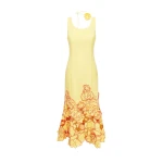 Emily Appliqué Midi Dress - Sorbet Yellow