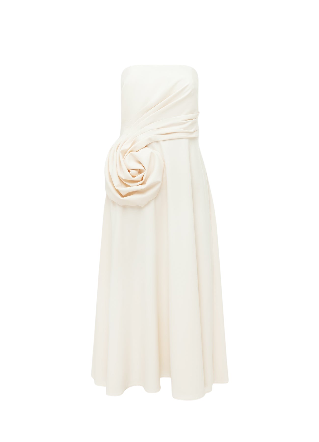 Leo Lin Ivanna Rose Bustier Midi Dress – Vanilla