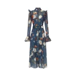 Katrina Butterfly Sleeve Midi Dress - Pear Blossom Print