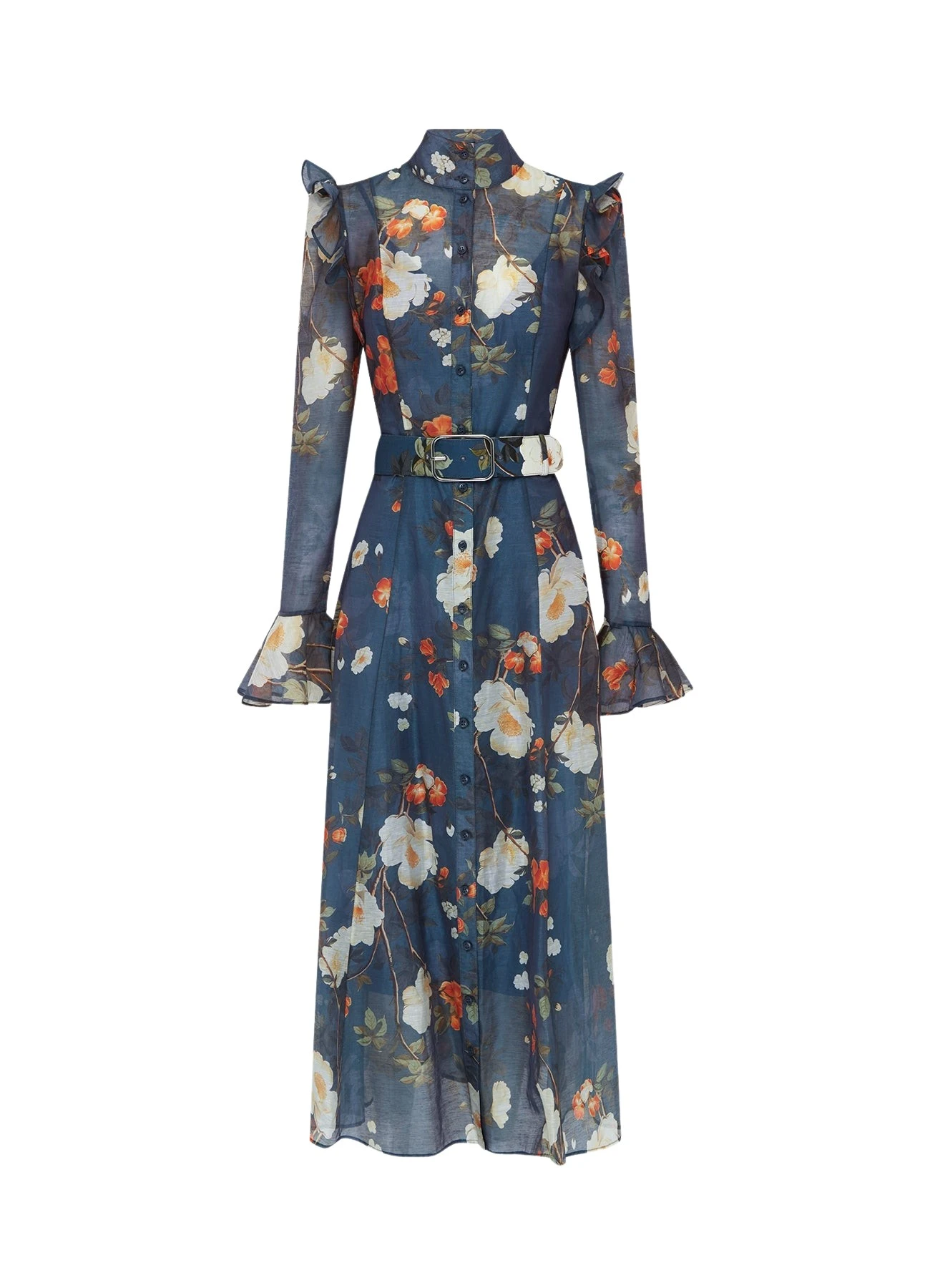 Leo-Lin-Katrina-Butterfly-Sleeve-Midi-Dress-Pear-Blossom-Print19317_nobg Katrina Butterfly Sleeve Midi Dress - Pear Blossom Print - Image 1