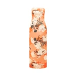 Rayna Bustier Maxi Dress - Hydrangea Print in Tangerine