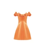 Stella Off-Shoulder Mini Dress - Tangerine