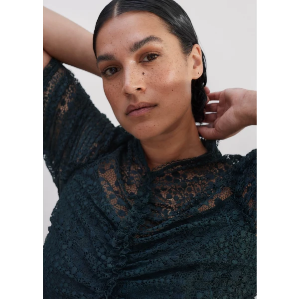 Botanical Lace Ruched Maxi Dress - Image 6