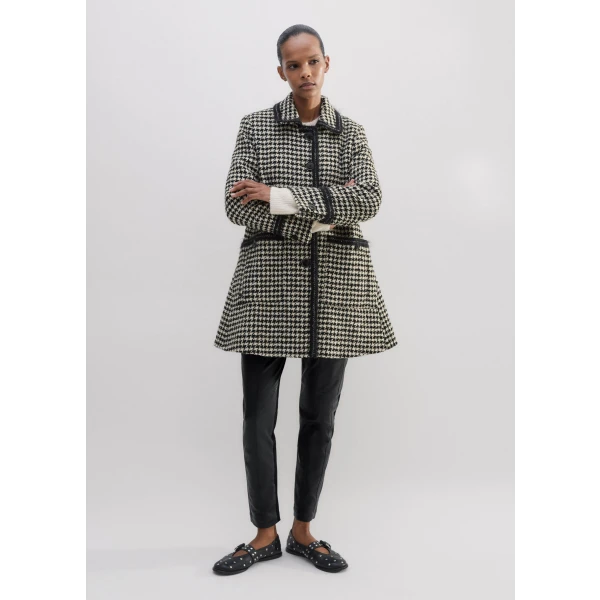 Bouclé Houndstooth Swing Coat - Image 5