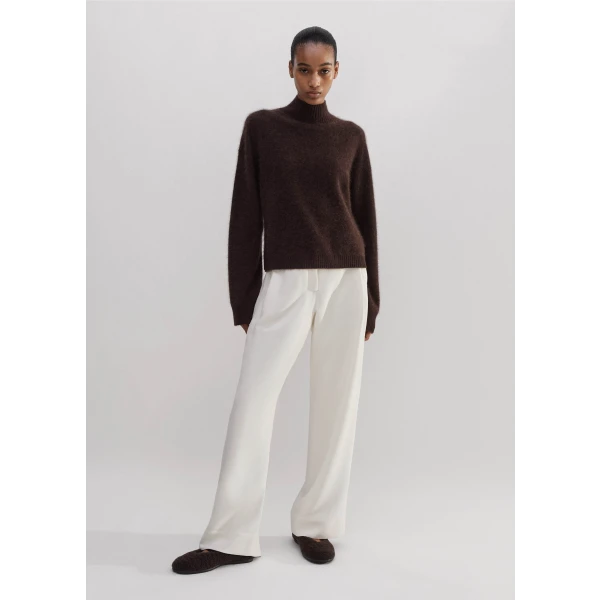 Brushed Cashmere Relaxed High Neck Sweater - Image 5