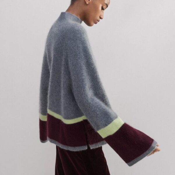 Me and Em Brushed Cashmere Relaxed Stripe Sweater, view 2