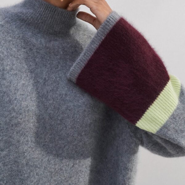 Me and Em Brushed Cashmere Relaxed Stripe Sweater, view 3