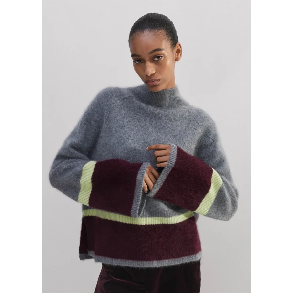 Brushed Cashmere Relaxed Stripe Sweater - Image 5