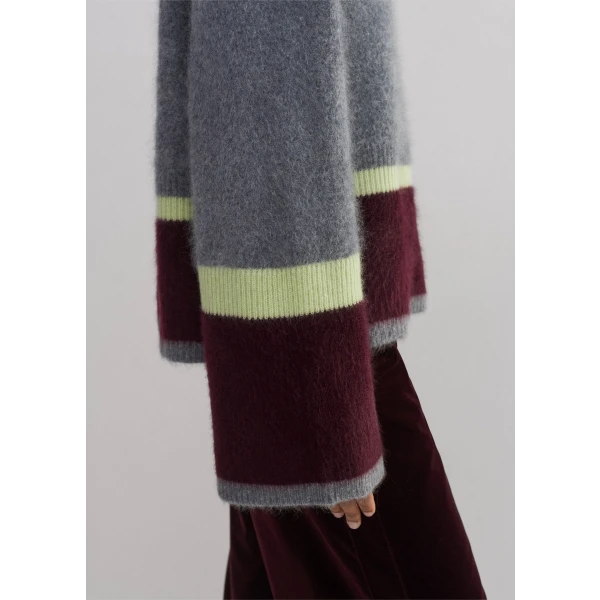 Brushed Cashmere Relaxed Stripe Sweater - Image 6