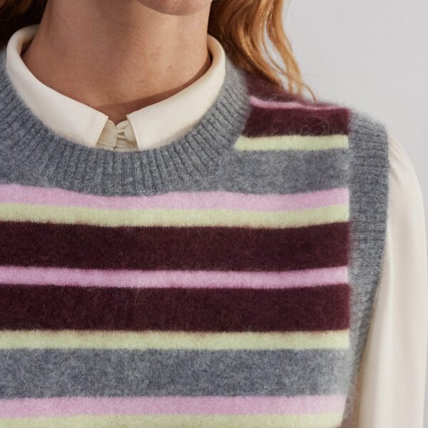 Me and Em Brushed Cashmere Stripe Sweater Vest, view 3