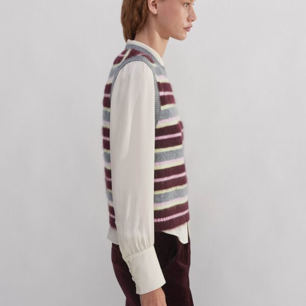 Me and Em Brushed Cashmere Stripe Sweater Vest, view 4