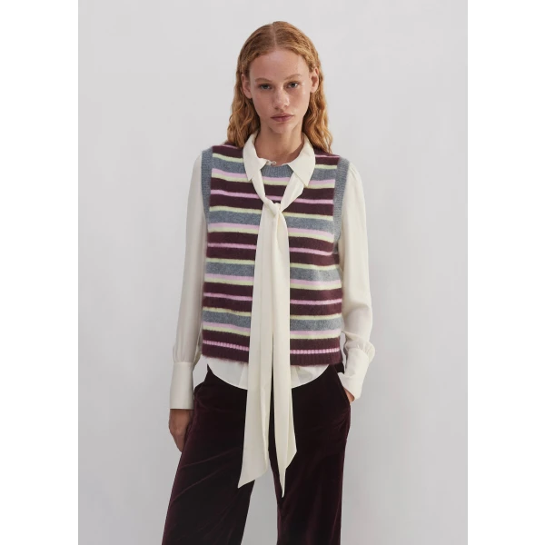 Brushed Cashmere Stripe Sweater Vest - Image 5