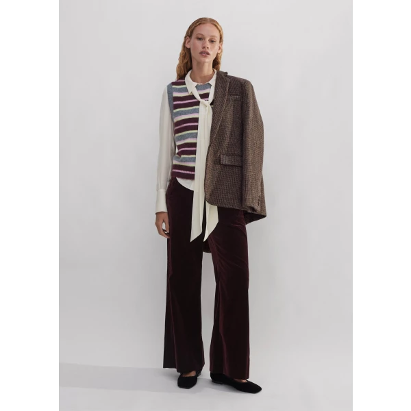 Brushed Cashmere Stripe Sweater Vest - Image 6