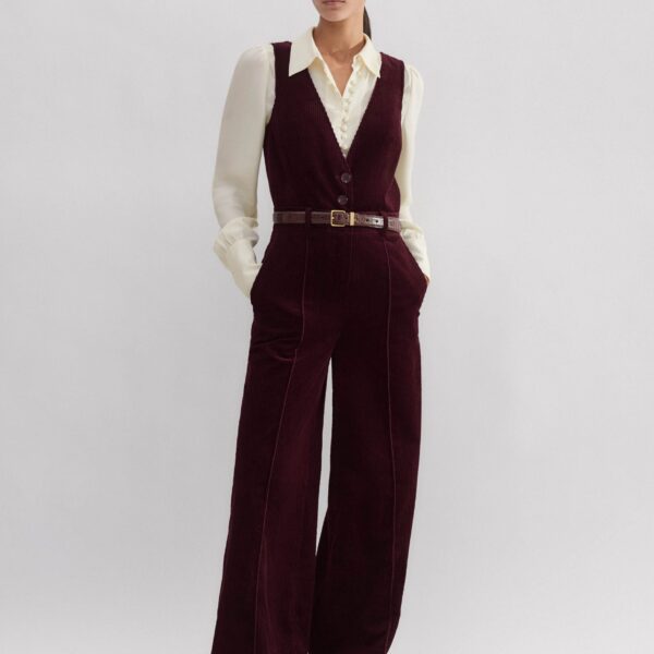 Me and Em Cord Wide-Leg Layering Jumpsuit, view 2
