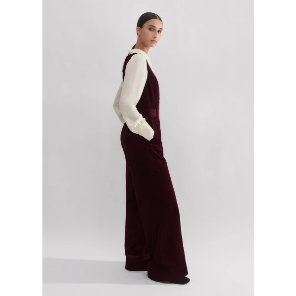 Cord Wide-Leg Layering Jumpsuit - Image 5