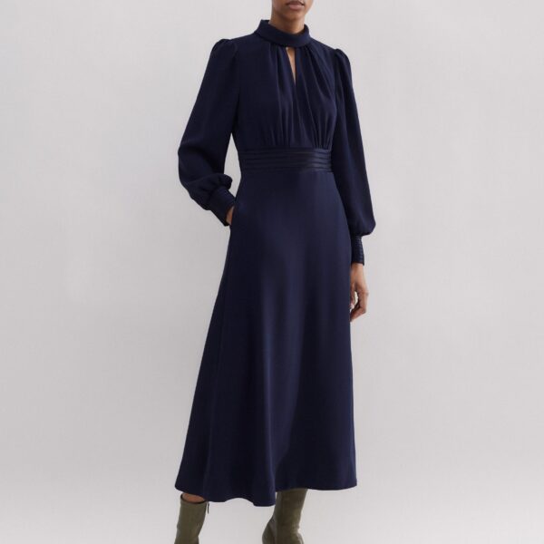 Me and Em Crepe Ladder Trim Maxi Dress, view 2