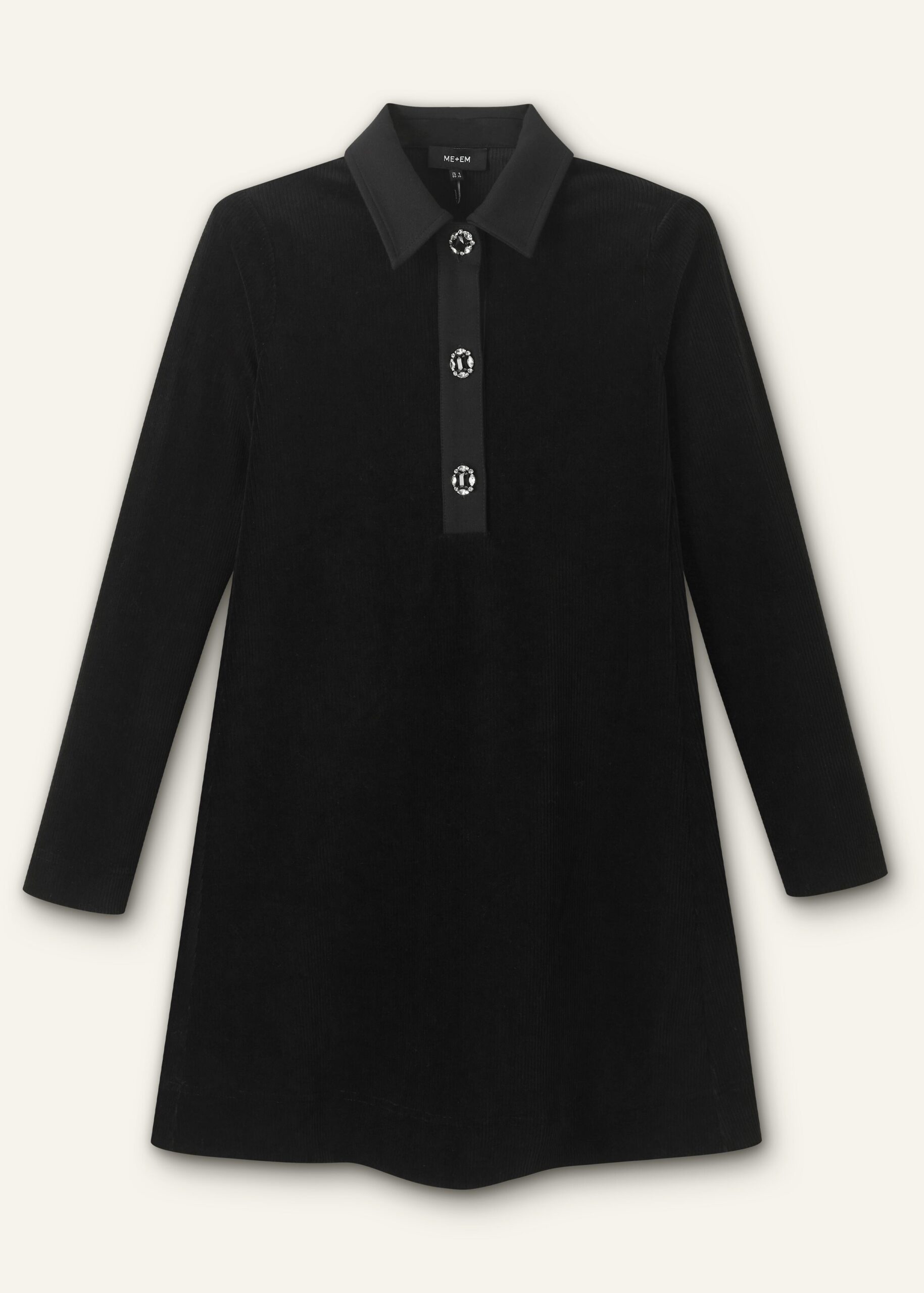 Me and Em Crystal Button Cord Velour A-Line Dress Me and Em dress